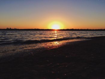Scenic view of sunset over sea