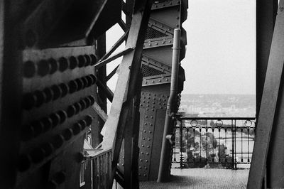 Close-up of clothes hanging by sea against clear sky