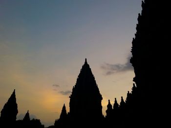 Silhouette of temple during sunset