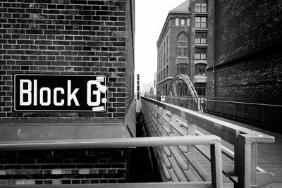 Information sign on wall of building