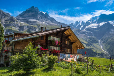Scenic picture from gimmelwald at lauterbrunnen valley, switzerland