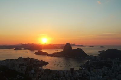 Scenic view of sea during sunset