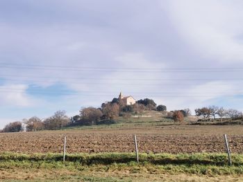 Scenic view of field against sky