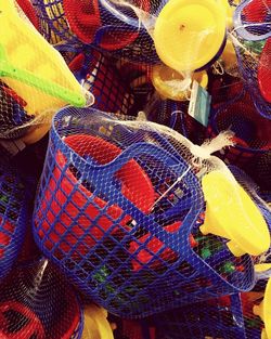 High angle view of wicker basket