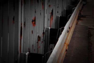 Old metal wall in abandoned building