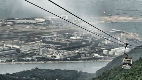 View of boats in harbor