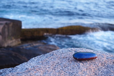 Close-up of rocks on shore