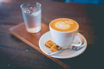 Cup of coffee on table