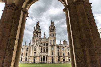 Low angle view of historical building against sky