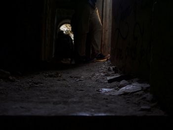 Low section of man at home
