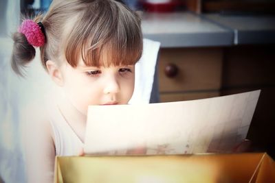 Portrait of a girl looking at camera