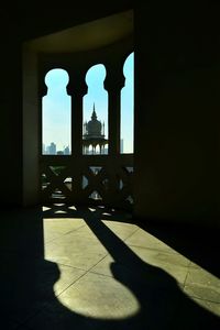 Shadow of historic building against sky