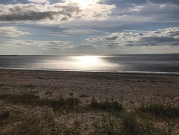 View of sea against cloudy sky