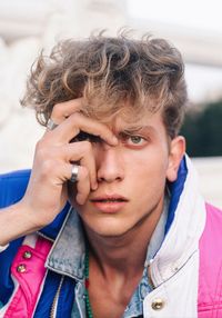 Close-up portrait of young man outdoors