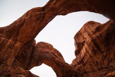 Low angle view of rock formation