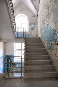 Low angle view of staircase in old building