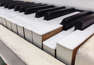 Close-up of piano keys