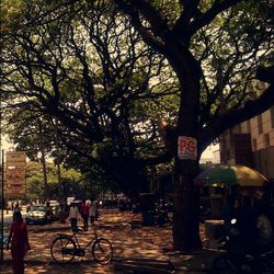 People walking on footpath