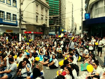 Crowd on city street