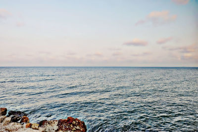 Scenic view of sea at sunset