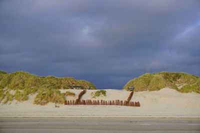 Scenic view of beach against sky