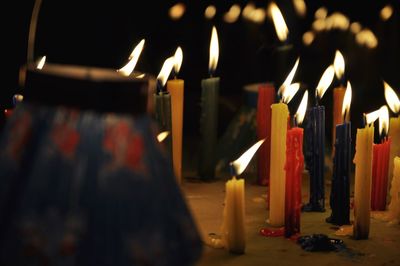 Close-up of lit candle