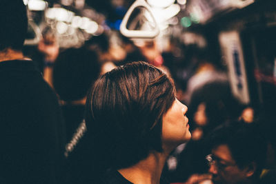 Rear view of people at music concert