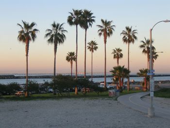 Scenic view of sea against sky at sunset