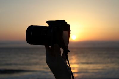 Scenic view of sunset over sea