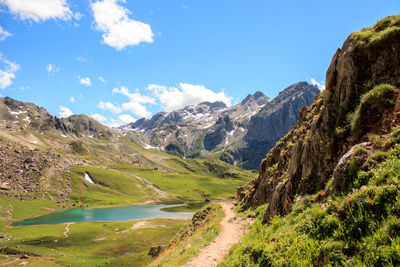 Scenic view of mountains against sky