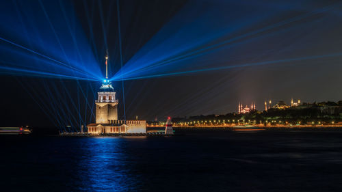 Illuminated city at night