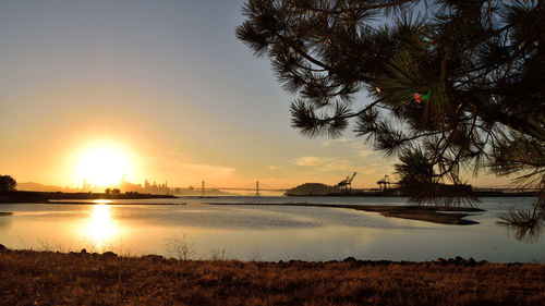 View of sea at sunset