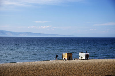 Scenic view of beach against sky