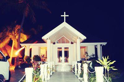 View of illuminated building at night