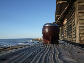 View of sea against clear sky