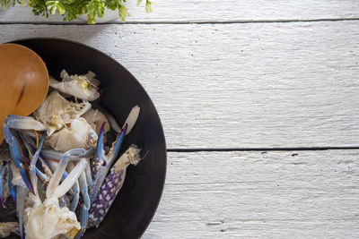 High angle view of food on table