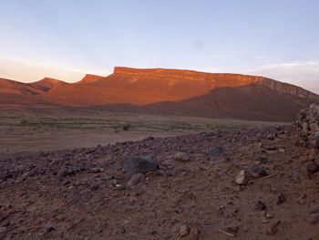 Scenic view of desert against sky