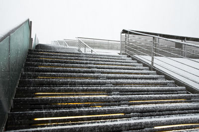 Low angle view of staircase against sky