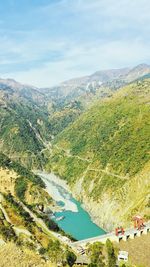 High angle view of landscape against sky