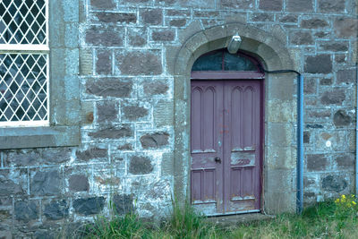 Closed door of window