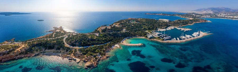 High angle view of island in sea