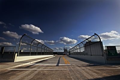 Empty road against cloudy sky