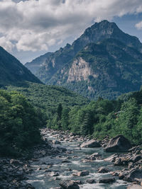 Scenic view of mountains against sky