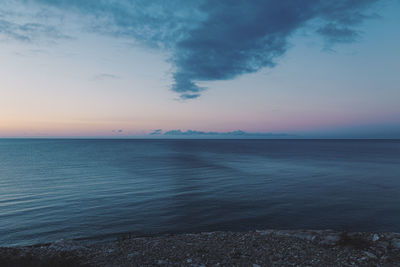 Ocean view, calm sunrise off the coast of costa calma fuertev