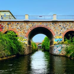 Arch bridge over canal