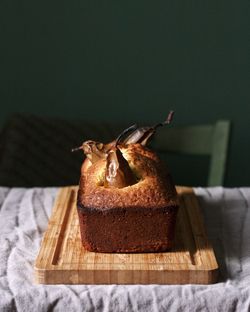 Close-up of cake on table