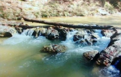 Stream flowing through rocks