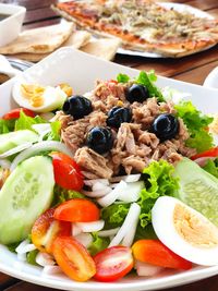 Close-up of salad served in plate