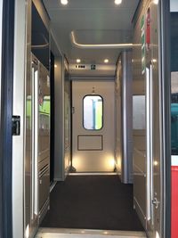 Interior of illuminated train