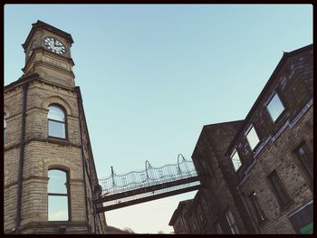 Low angle view of built structure against clear sky